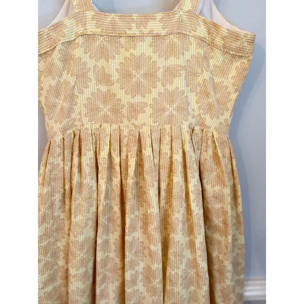 Maeve Yellow Floral Seersucker Button Front Sundress Size 2